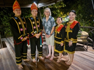 Liza with the music/dance performers