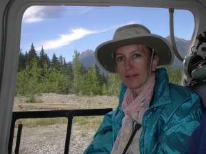 Liza in the helicopter