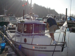 CA biking friend Dick Lipsky on his boat