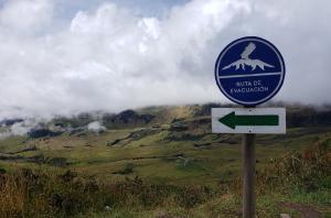 Evacuation route in case of volcanic eruption