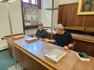 Robert and Wolfgang in the archives, Opava