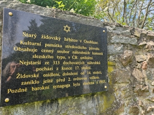 Hotzenplotz Jewish Cemetery sign
