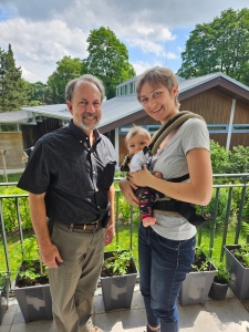 Robert with cousin Katja and baby Theo, Munich