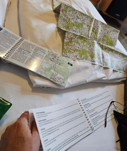 Maps and guide books for the bike tour