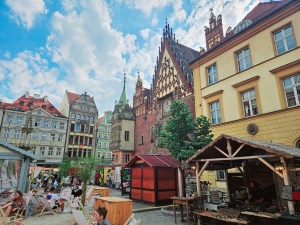 Festive food market in the Rynek, Wrocław