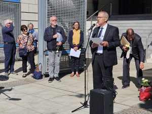 Wolfgang at the Stolperstein ceremony