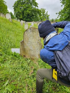 Robert photographing gravestones in Hotzenplotz