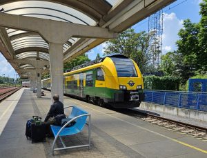 Waiting for our train, Bratislava