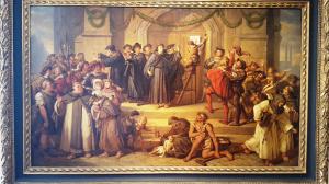 Luther nailing the 95 theses