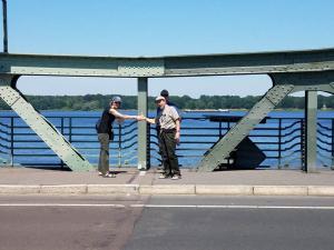 Shaking hands over the old border