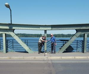 Shaking hands over the old border