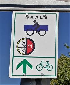 Saale-Radweg sign