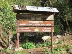 Entrance to Jigme Dorji National Park     