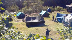 Camping on the Tashithang track     