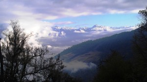 High Himalayas in the distance   