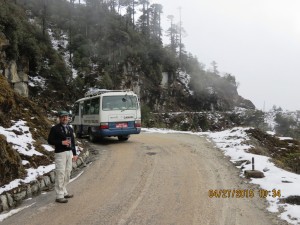 Most snow we'd seen all trip    