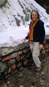 Liza and her snowman    