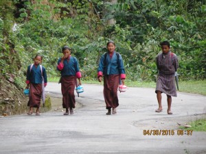 On the way to school      