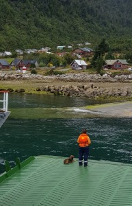 Ferry dog and crewmember