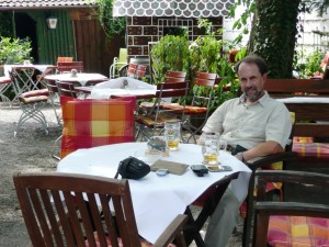 Biergarten at hotel, Lohr am Main   