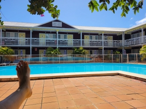 Relaxing poolside