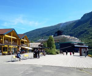 Cruise ships dominate the tiny harbor