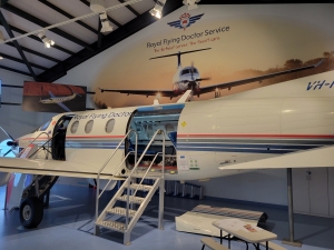 At the Royal Flying Doctor Service (RFDS) exhibit