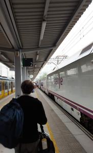 Boarding the train back to Madrid Chamartin
