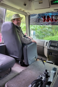 Robert in the van